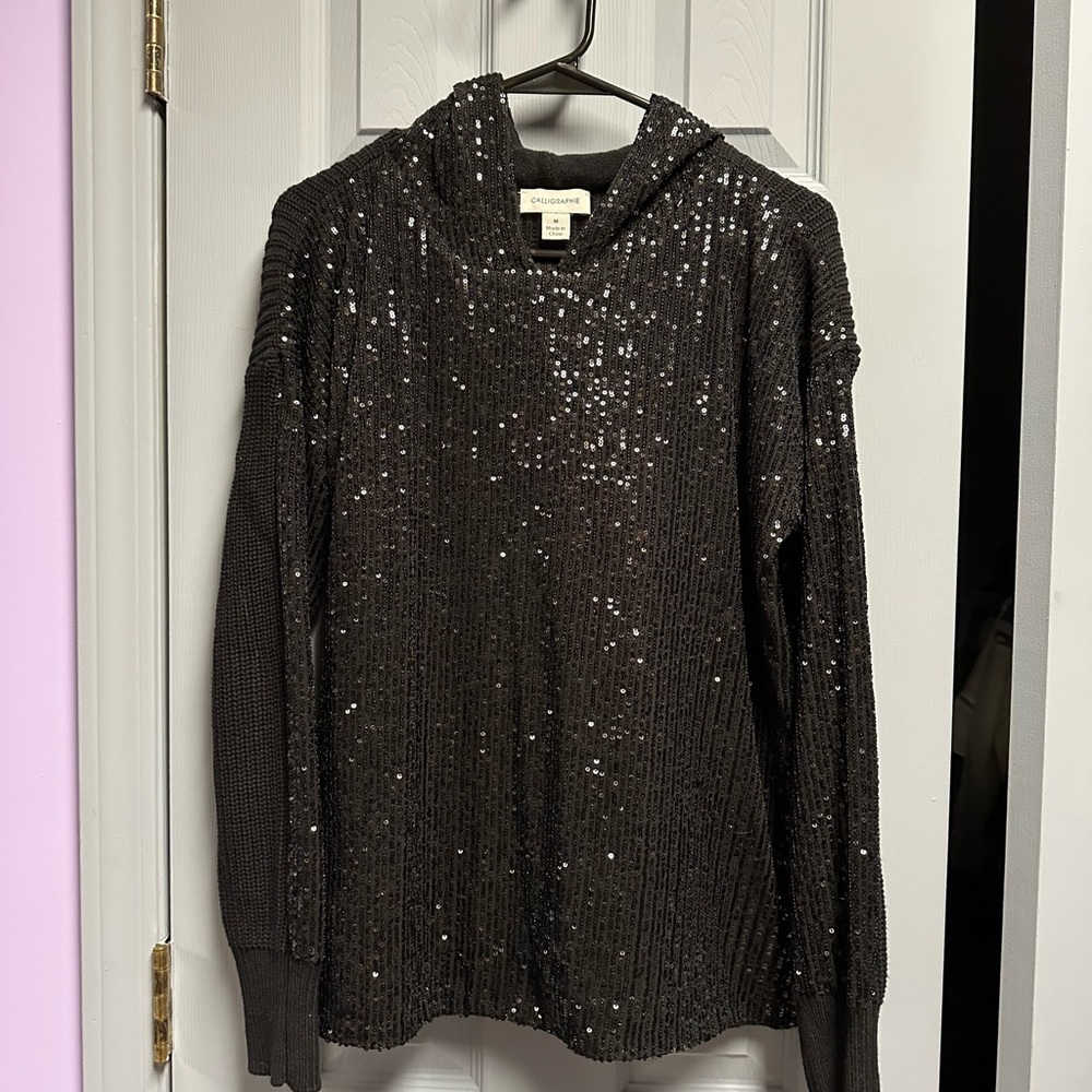 Sequin Black Sweater Cardigan